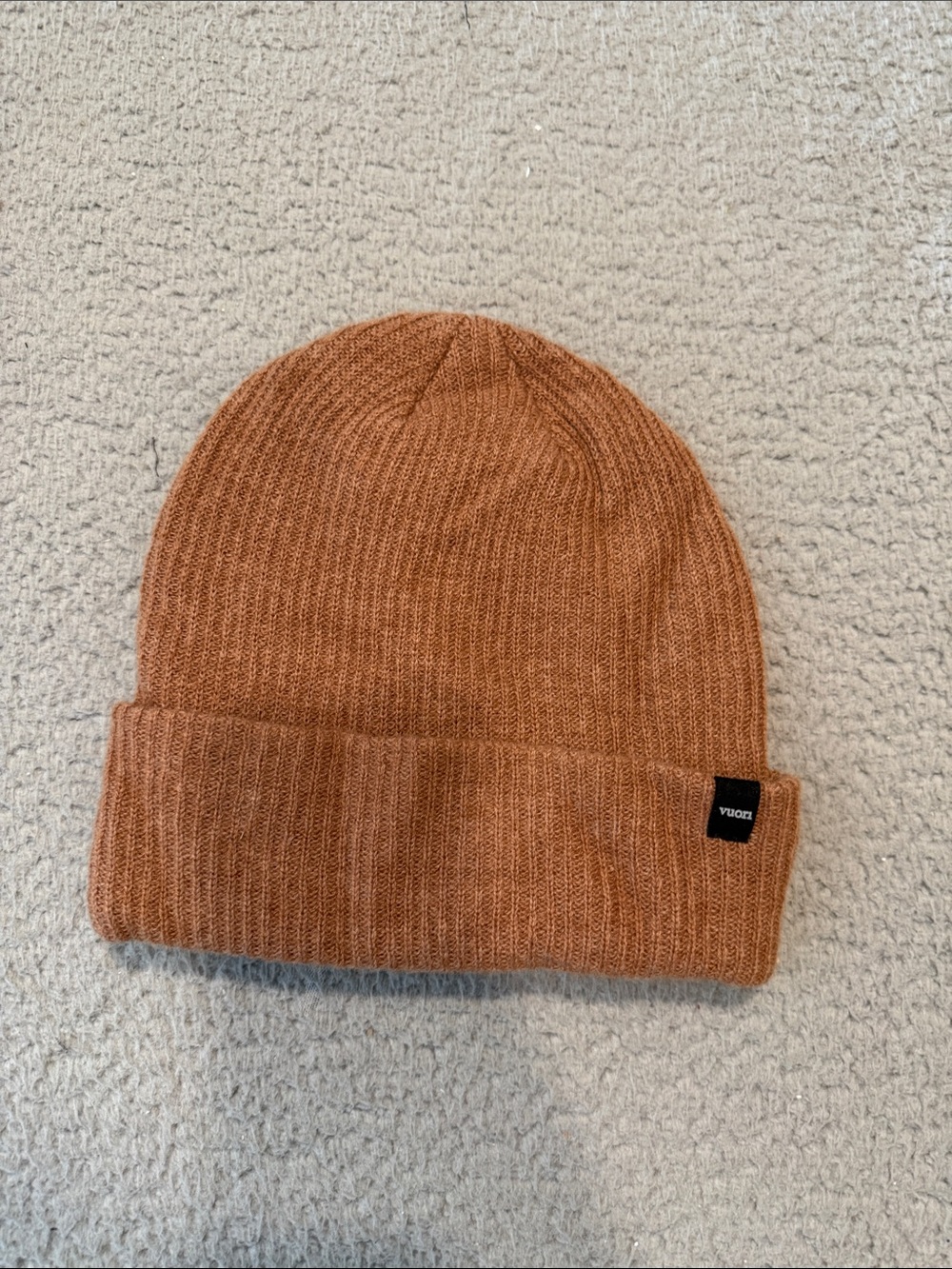 Vuori Douglas Beanie V821 Camel Heather Wool Cashmere Knit Hat Unisex